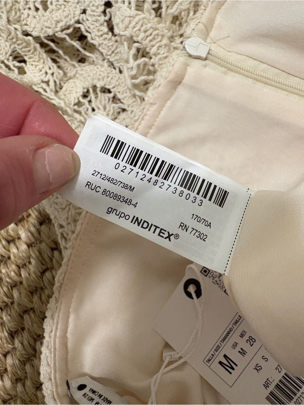Zara Asymmetrical Scalloped Crochet Midi Skirt - Cream - Medium - NWT - Picture 6 of 8